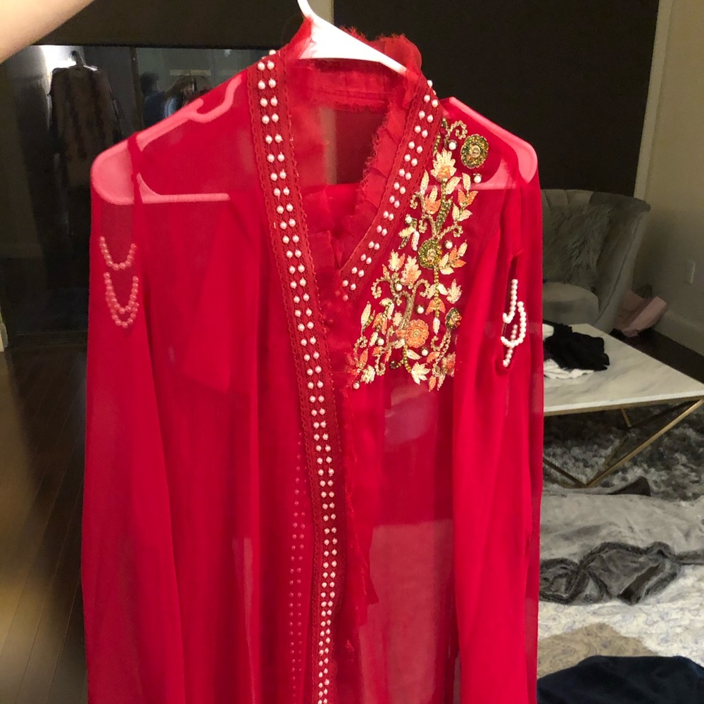 Red contemporary tunic